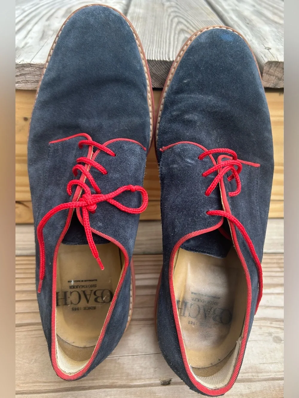 OBACH Shoemaker Navy Suede Derby Shoes EU 42
